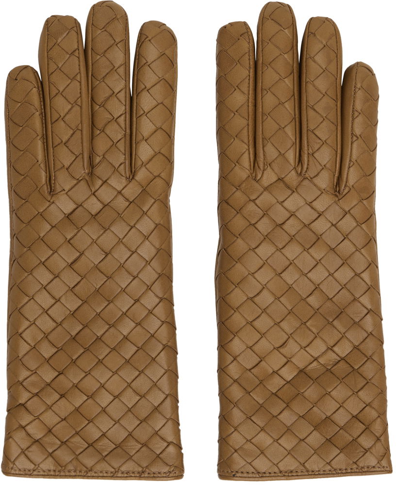 Rukavice Bottega Veneta Leather Gloves Smeđa | 730849 V0171