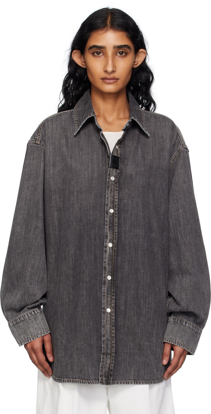 Košulja Stella McCartney Stella McCartney Lightweight Denim Shirt Siva | 6D03973SQH31
