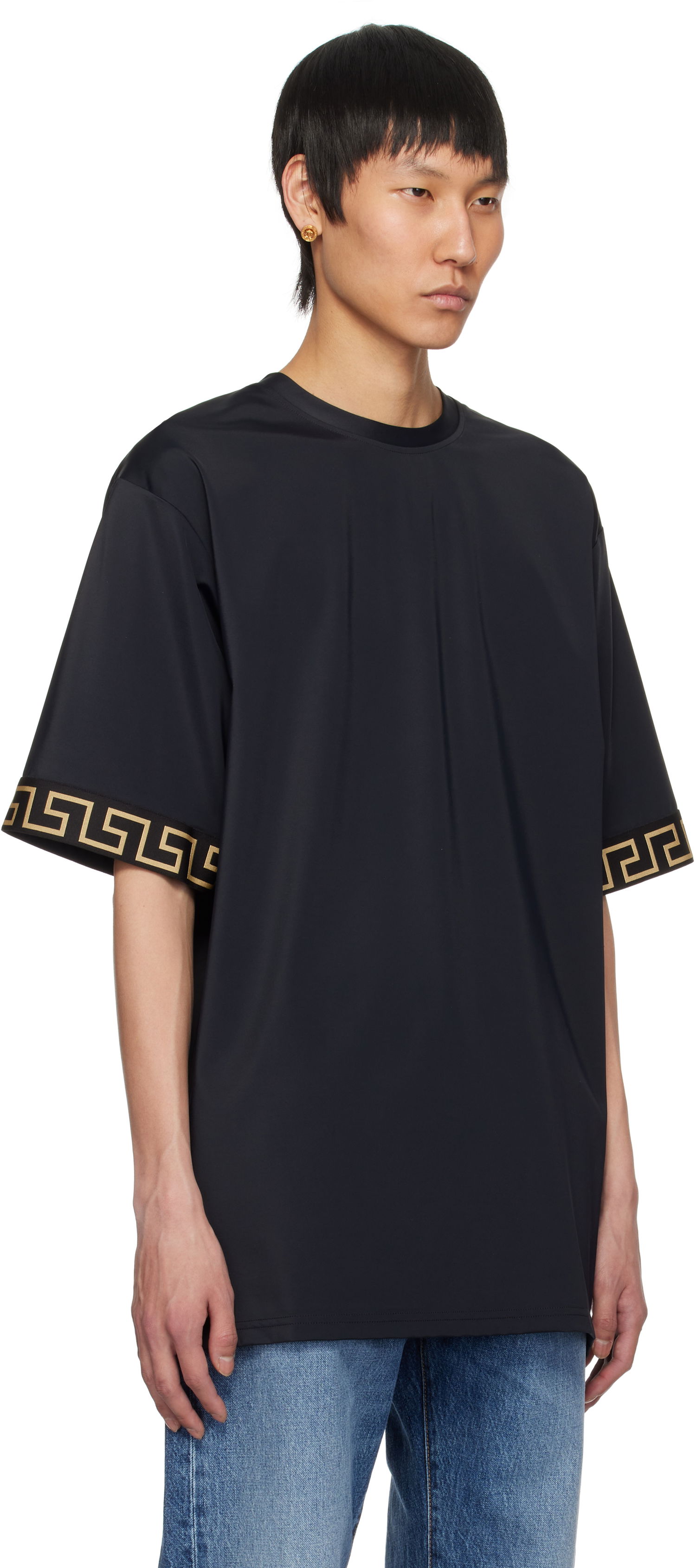 Majica kratkih rukava Versace Versace Underwear Swim T-Shirt Crna | 1004079_1A11119, 1