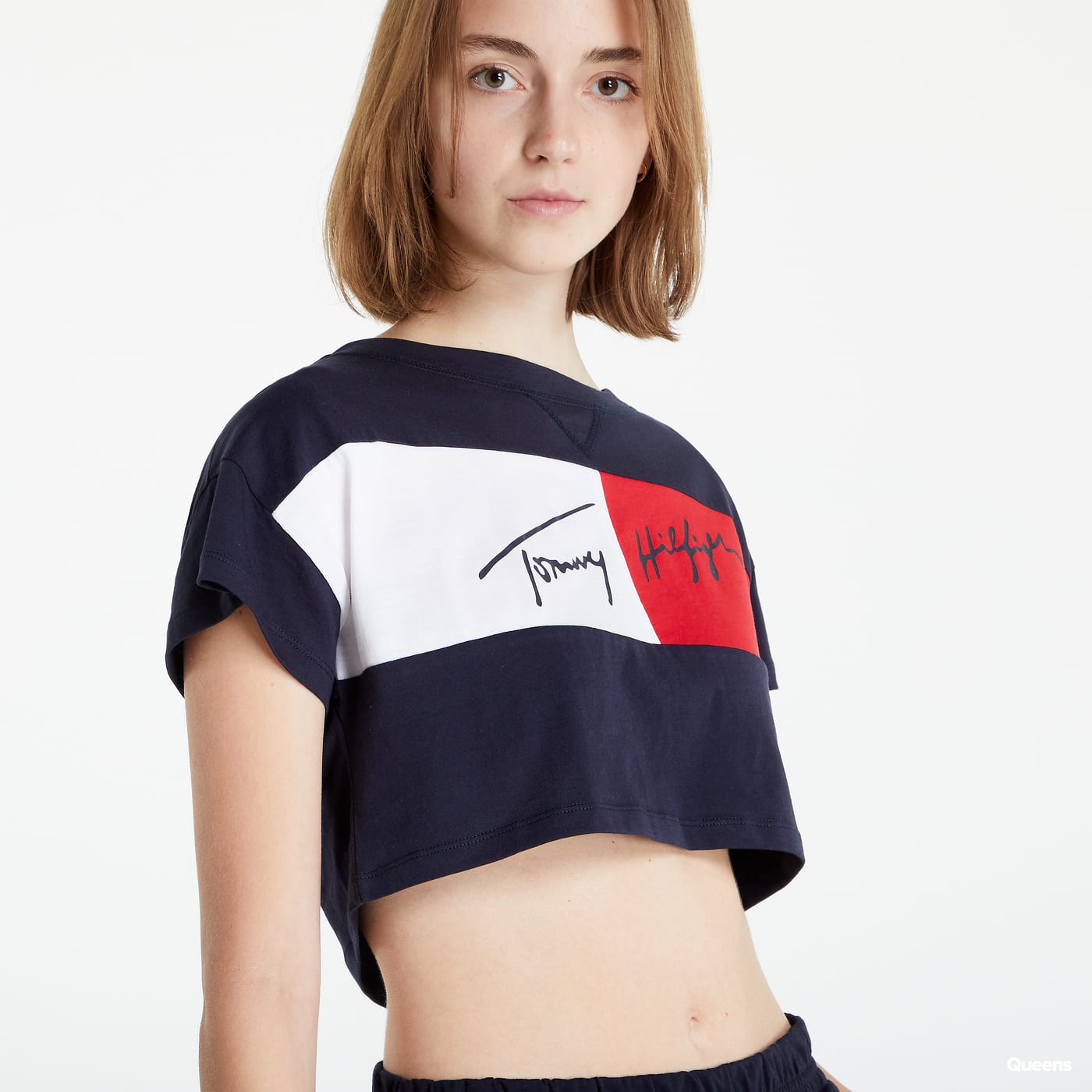 Crop top Tommy Hilfiger Cropped T-shirt Tamnoplava | UW0UW03467-DW5, 1