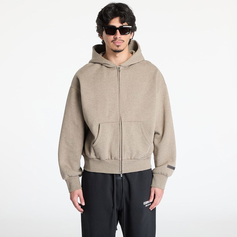 Dukserice Fear of God Fear of God Essentials Classic Fit Fleece Zip Up Hoodie Bež | 192AS254781F-985