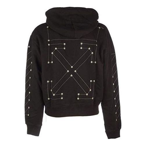 Dukserice Off-White Off-White Diag Backbone Hoodie Crna | OMBB037E19E300011091