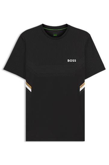 Majica kratkih rukava BOSS Slim-Fit Active T-Shirt with Moisture Management Crna | 50543329
