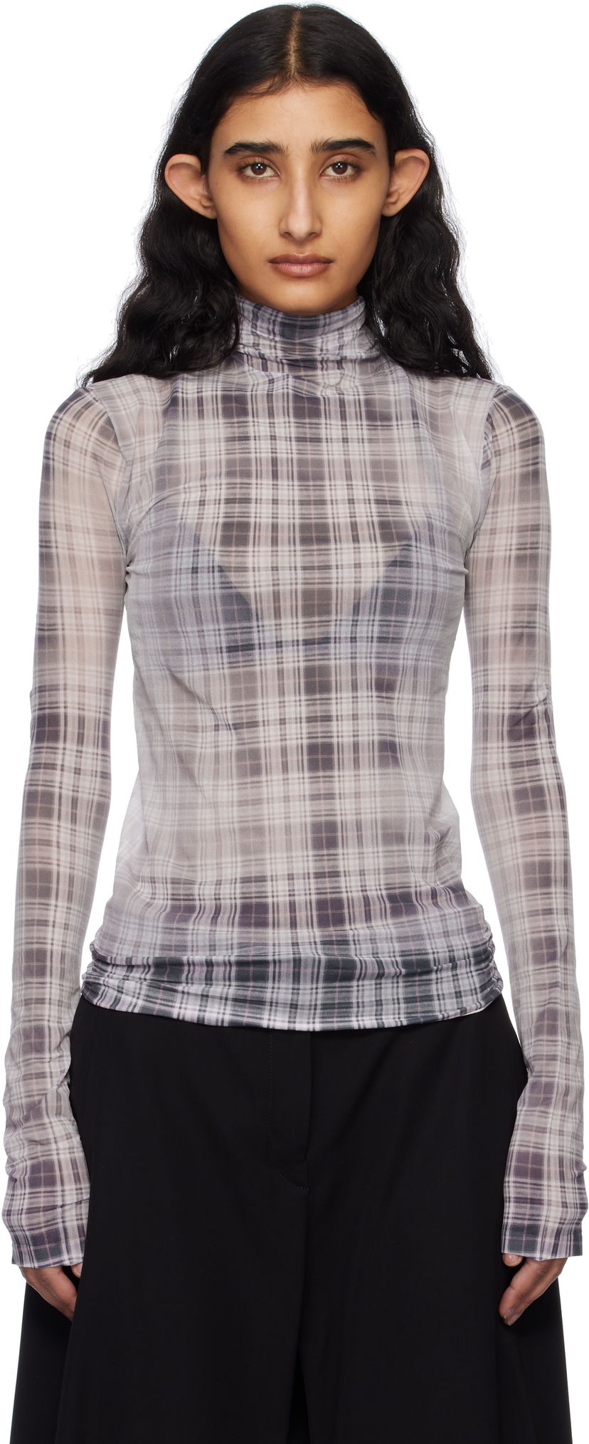 Džemper Acne Studios Acne Studios Seamless Plaid Turtleneck Siva | AL0450-