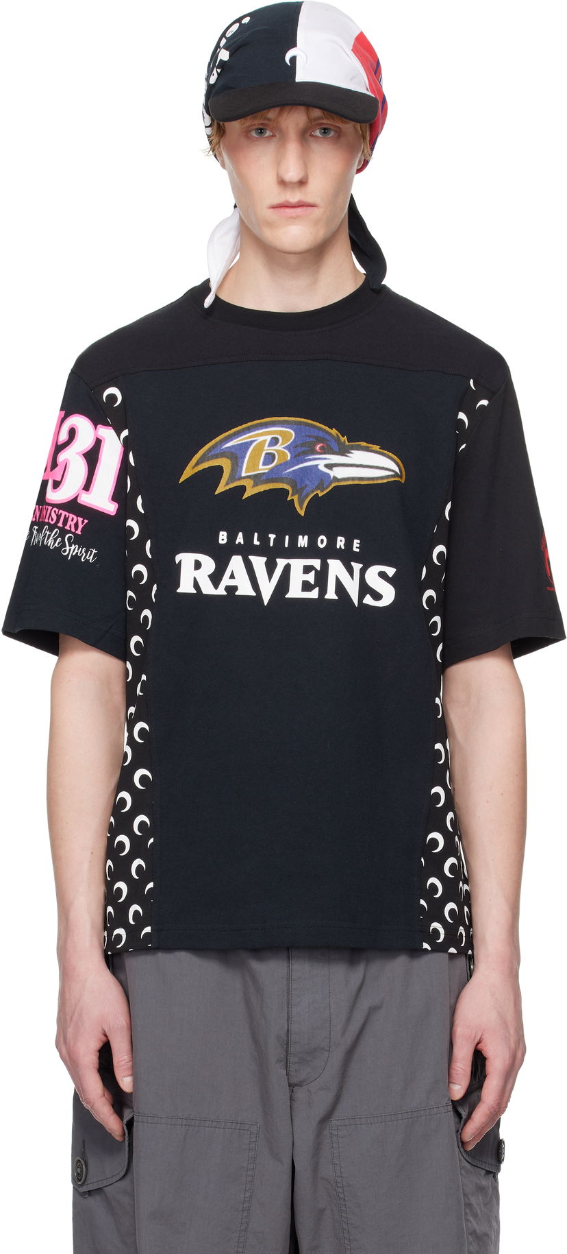 Majica kratkih rukava Marine Serre Marine Serre Ravens Graphic T-Shirt Crna | MTT093A UJER0003