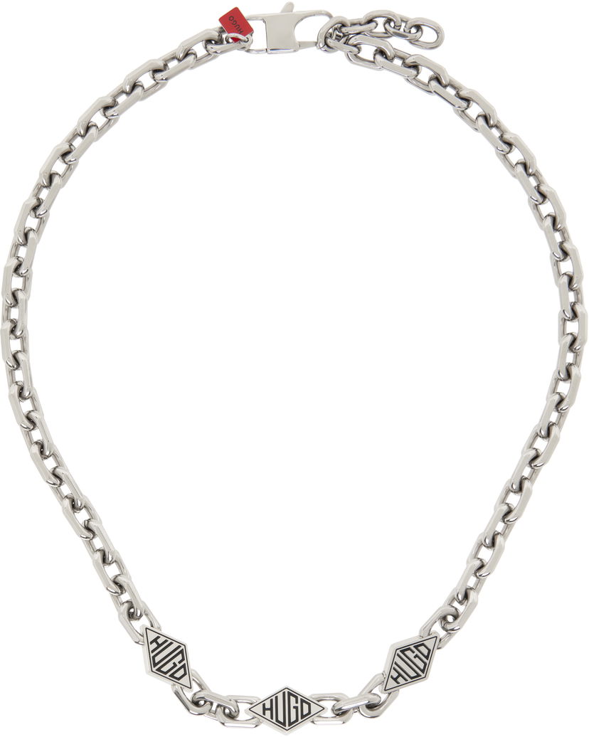 Ogrlica BOSS Hugo Cable Chain Necklace with Logo Pendants Metalik | 50538908