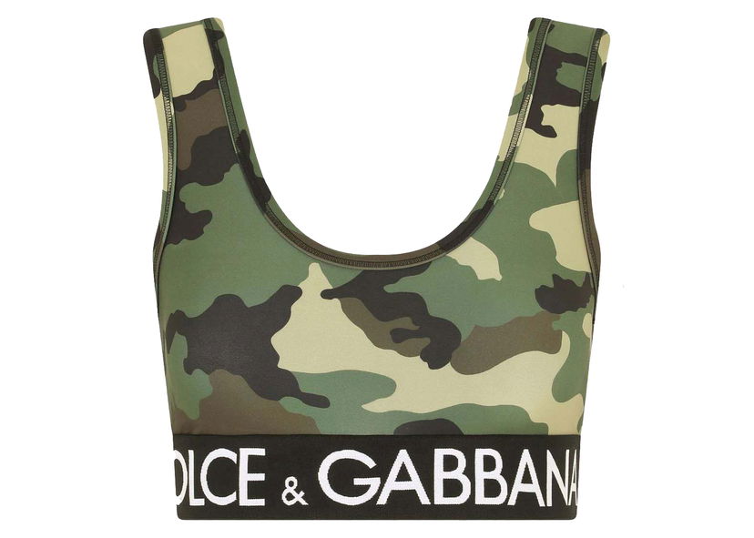 Crop top Dolce & Gabbana Camouflage Print Cropped Top Camouflage Zelena | F75H7TFSG0U
