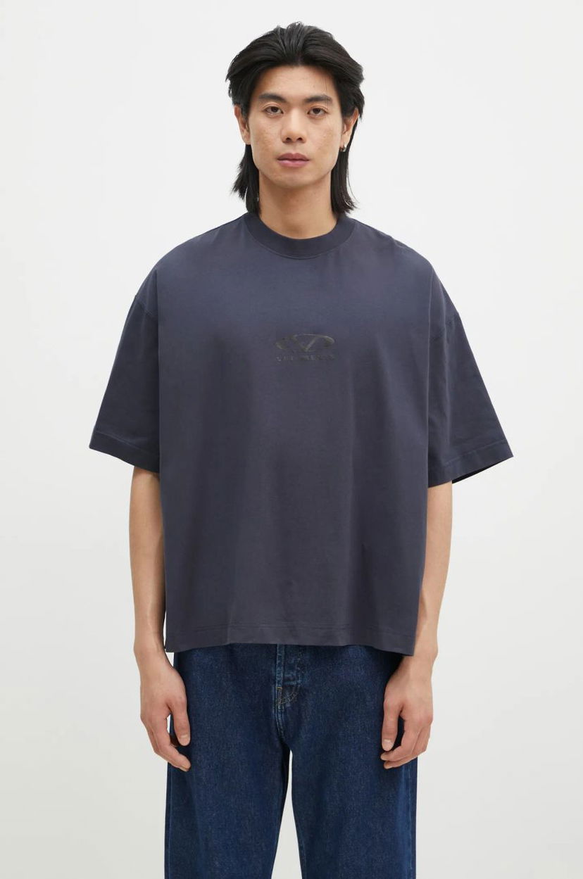 Majica kratkih rukava VETEMENTS Oval Logo Cropped Boxy T-Shirt Plava | UA66TR600N