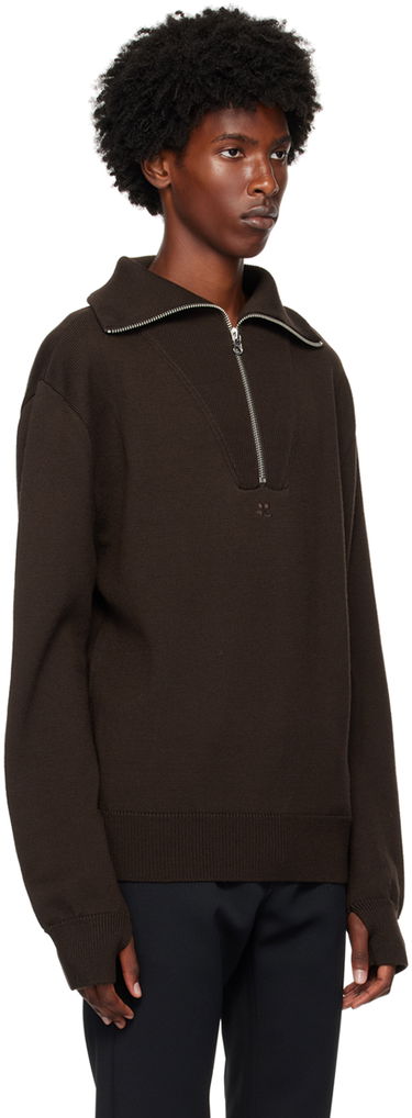 Džemper Courrèges Wool Quarter-Zip Sweater Smeđa | 324MPU171FI0036, 1