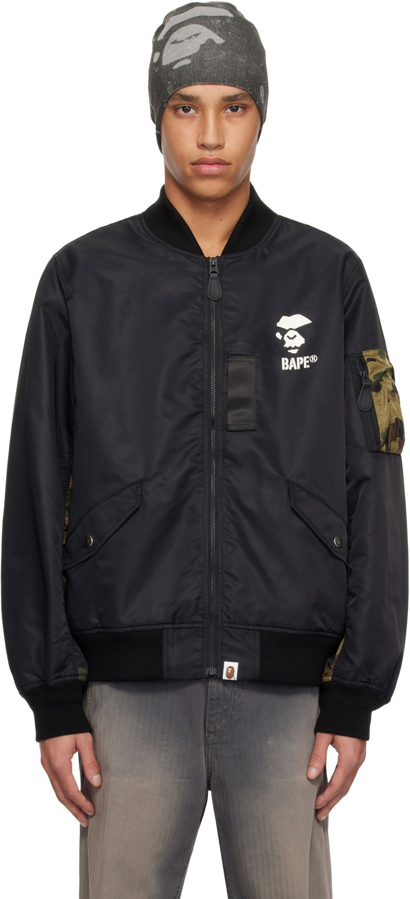 Bomber jakna BAPE A Bathing Ape 1st Camo Bomber Jacket Crna | 001LJK801006M