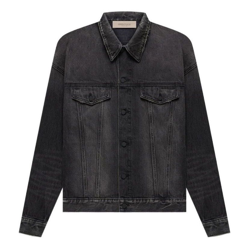 Jakna Fear of God Essentials SS22 Denim Jacket Crna | FOG-SS22-291