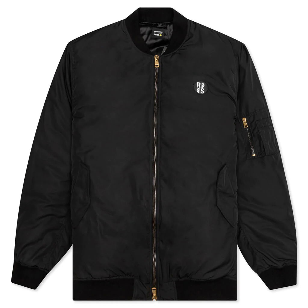 Bomber jakna RAF SIMONS Bomber Jacket With Print And Badge Crna | 224-621-30060-0099, 0