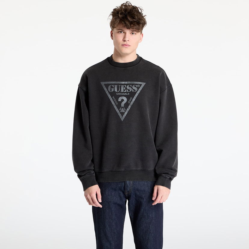 Džemper GUESS GUESS Originals Eco Vintage Triangle Crewneck Sweatshirt Crna | M5GQ35K68I4-JTMU