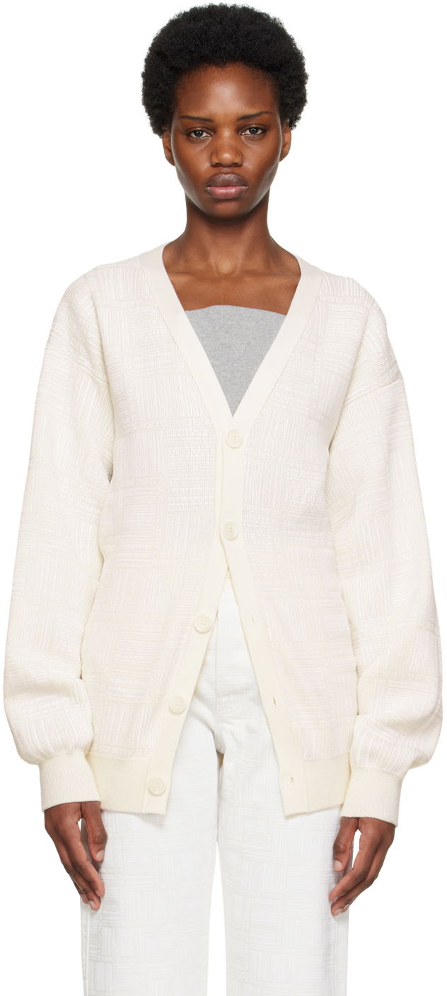 Džemper VETEMENTS Barcode Knit Cardigan Bijela | VL14KN600W, 0