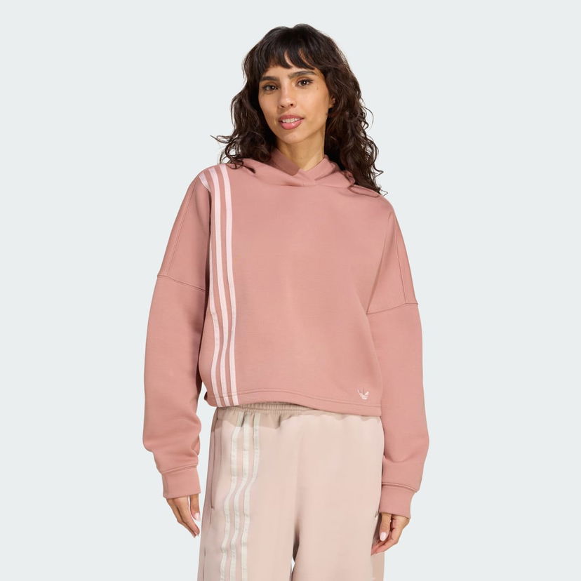 Dukserice adidas Performance Off Placed 3-Stripes Cropped Hoodie Ružičasta | JW3601