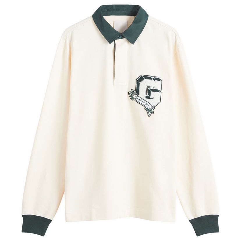 Polo majica Givenchy Long Sleeve Polo with Graphic Embroidery Bijela | BM71MT3YPD-115