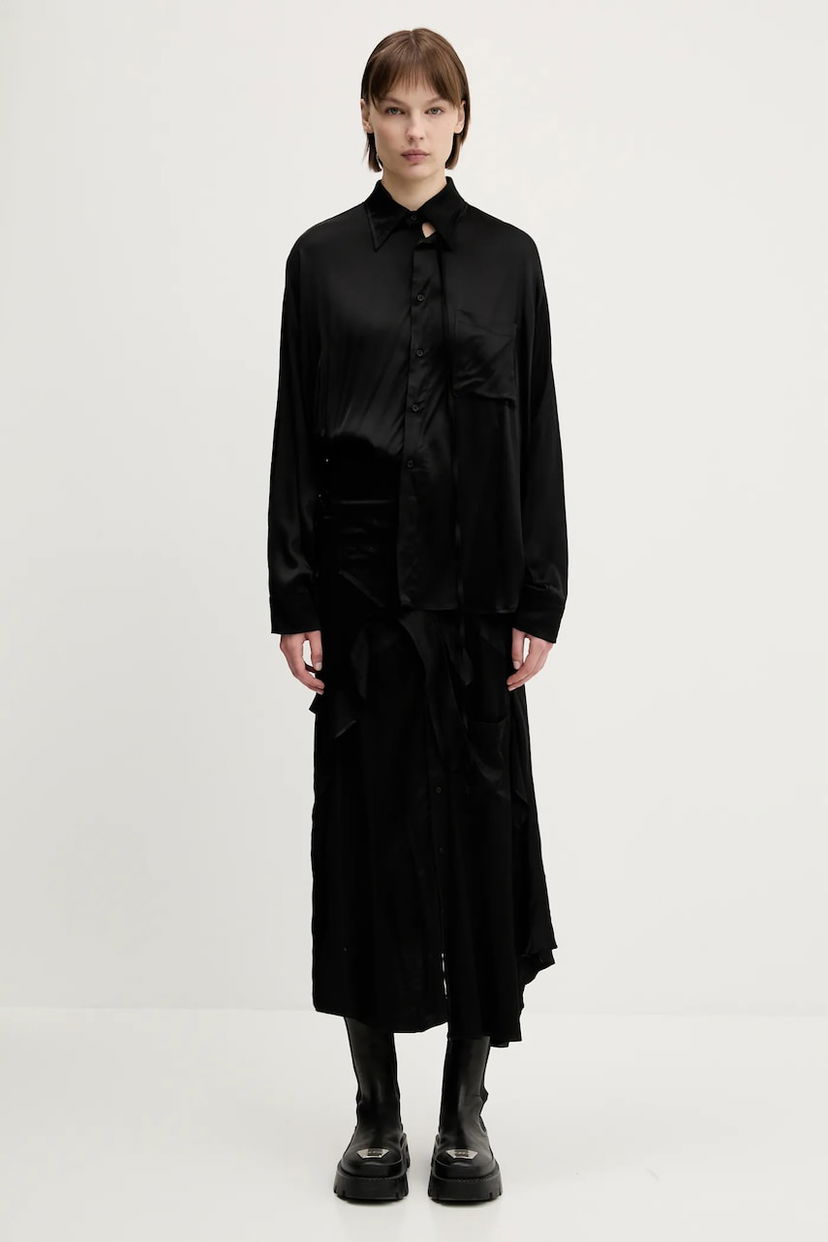 Košulja Ottolinger Ottolinger Deconstructed Satin Maxi Dress Crna | 111.501911.02