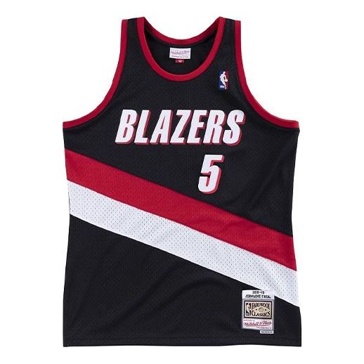 Majica bez rukava Mitchell & Ness Mitchell & Ness Portland Trail Blazers Jermaine O'Neal Swingman Jersey Crna | SMJYEL18024-PTBBLCK99JON, 0