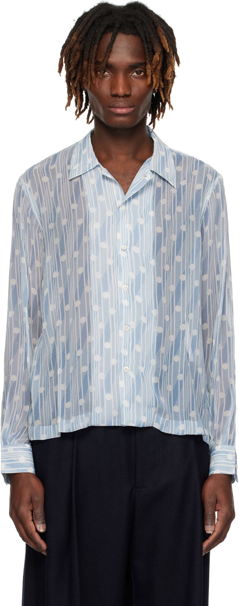 Košulja Bode Bode Meridian Print Shirt Plava | MRS25SH034