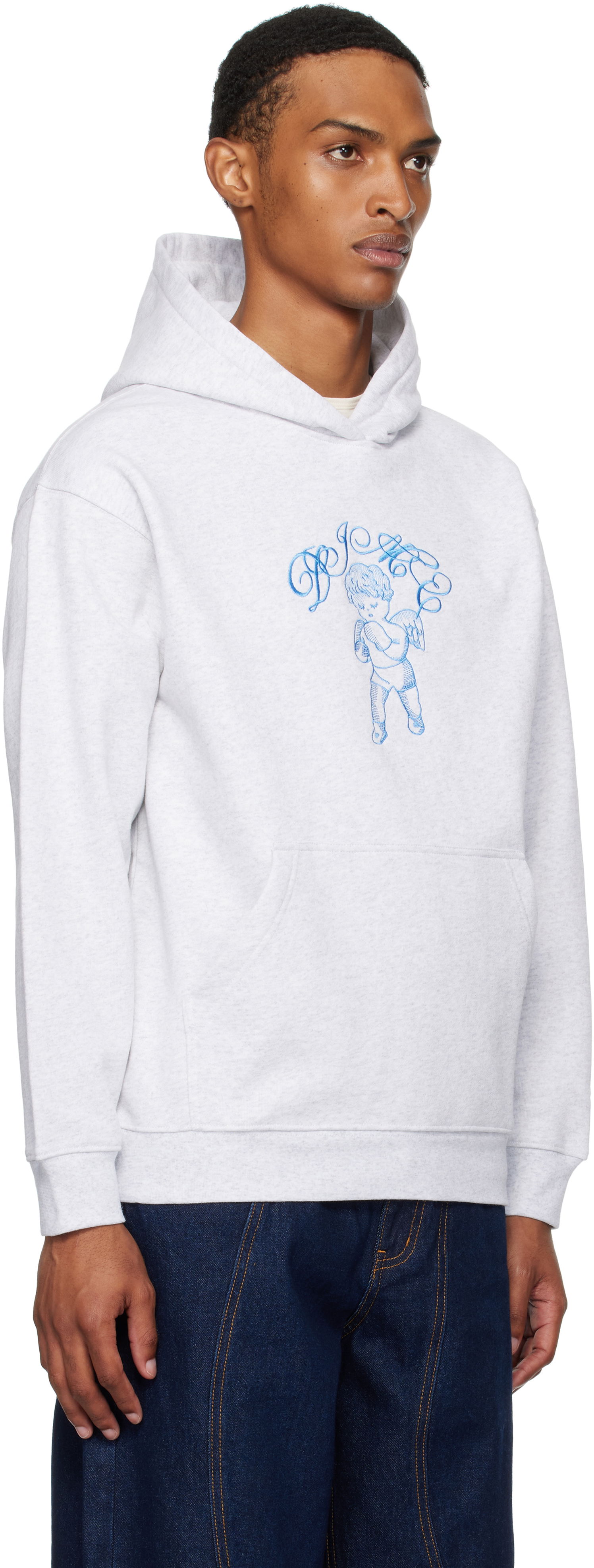 Dukserice Dime Embroidered Fighter Hoodie Siva | DIMESU2544ASH, 1