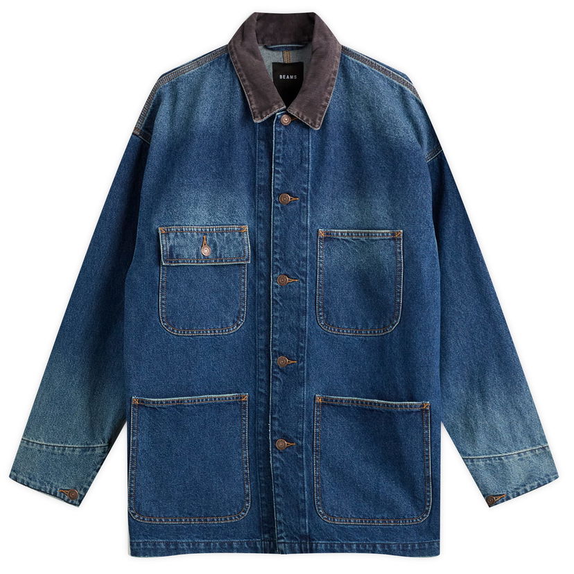 Jakna BEAMS BEAMS Loose Coverall Denim Jacket, Size Small Plava | 1118-3309-791-78