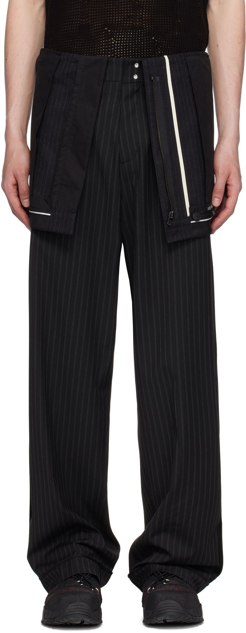 Hlače Andersson Bell Inside Out Stripe Trousers Crna | apa813m