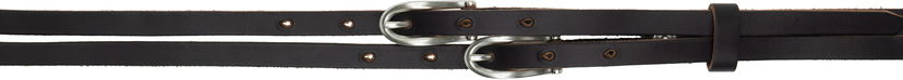 Pojasevi OUR LEGACY Our Legacy Twin Tongue Leather Belt Crna | A2258TBC