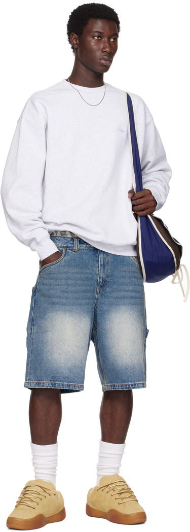 Dukserice Dime Dime Cursive Small Logo Crewneck Sweatshirt Siva | DIMESU2538ASH, 3