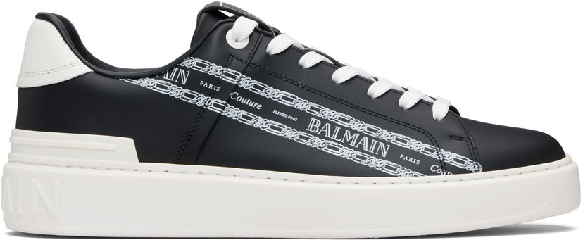 Tenisice i cipele Balmain B-Court Printed Calfskin Crna | FM1VI288LBFC