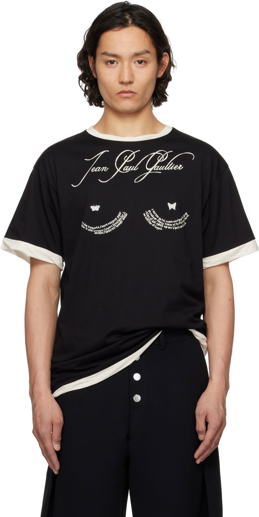 Majica kratkih rukava Jean Paul Gaultier Jean Paul Gaultier Oversized Tattoo Poem T-Shirt Crna | 25/34-F-TS112I-J087-0003