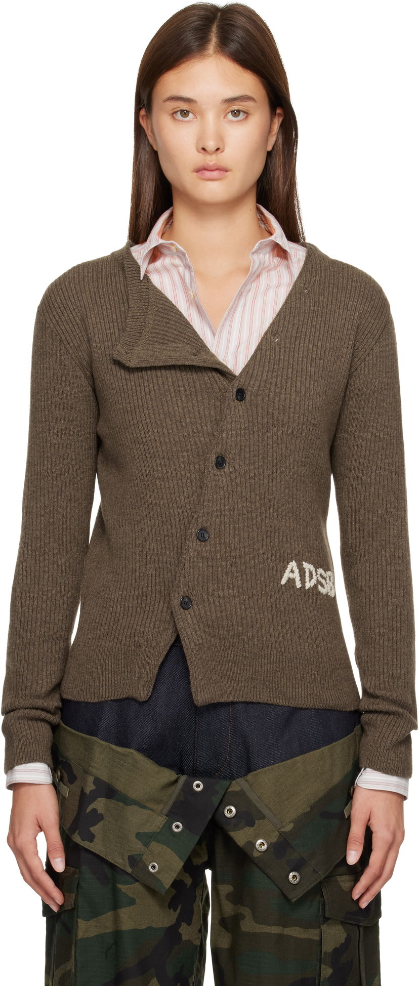 Džemper Andersson Bell Hand Stitched Basic Cardigan Smeđa | atb1400w
