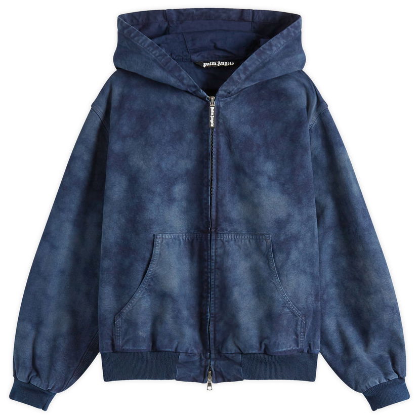Dukserice Palm Angels Palm Angels Bomber Jacket with Hood Plava | PMEH035S25FAB0024949
