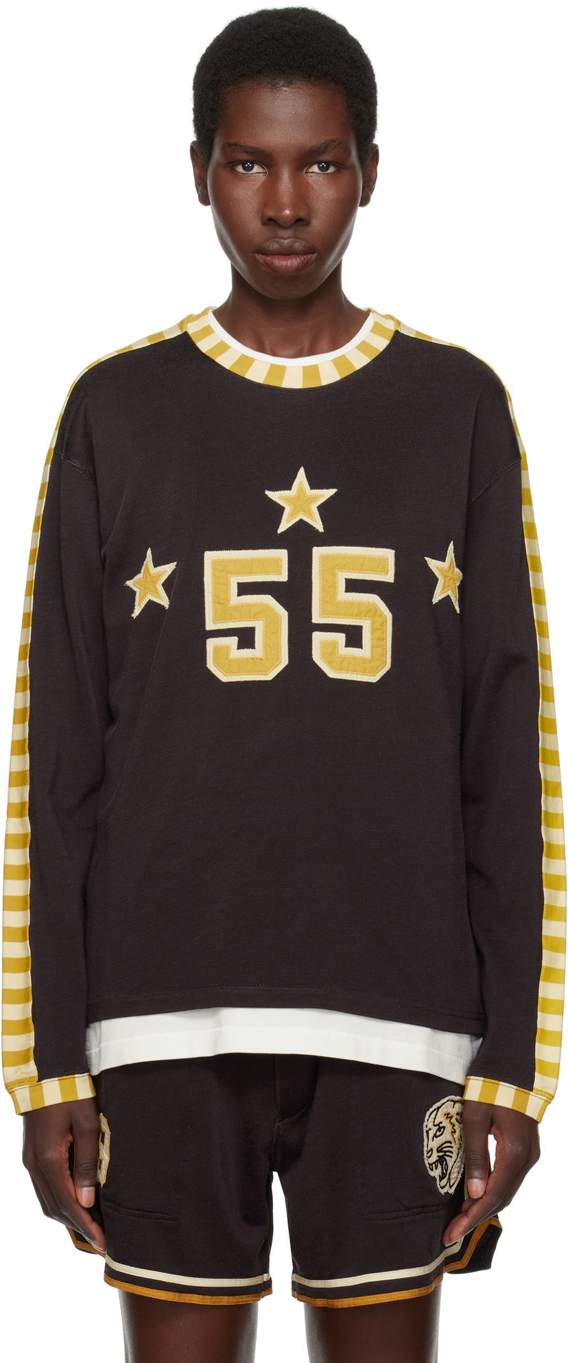 Džemper Bode Bode Medalist Appliqué Long Sleeve T-Shirt Crna | MRS25CS035