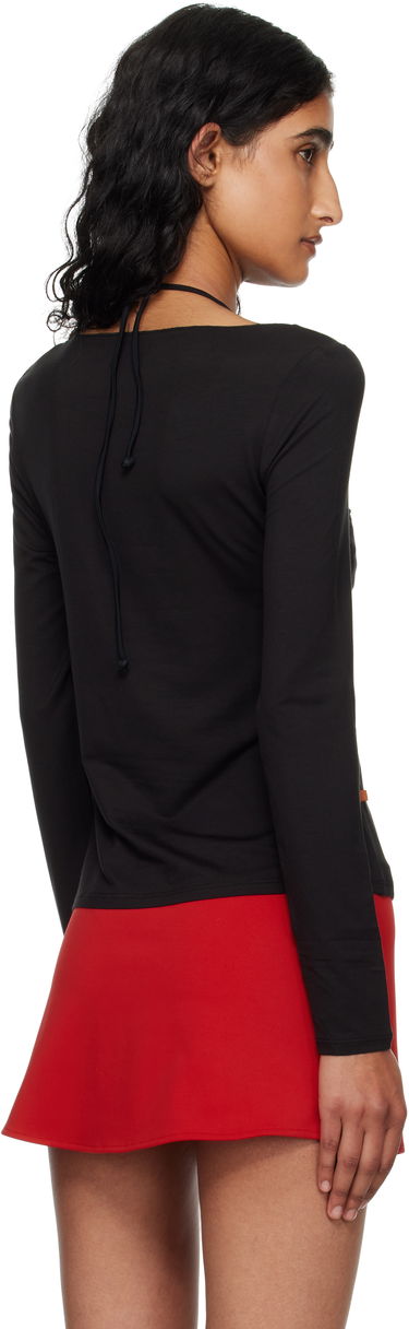 Majica kratkih rukava Miaou Miaou Amelia Long Sleeve T-Shirt Crna | 7183LJBBLK, 2