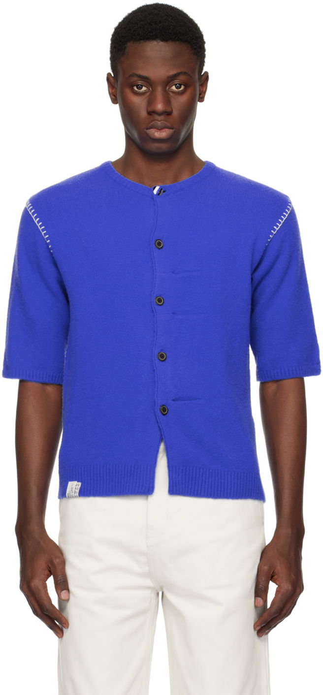 Džemper ADER ERROR Short Sleeve Knit Cardigan Plava | BN01SSKT0702BL