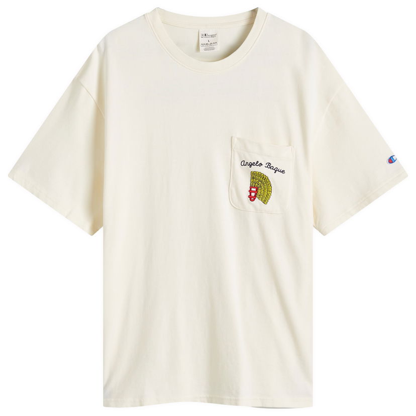 Majica kratkih rukava Champion Pocket T-Shirt With Graphic Print Bijela | GP205473-X1QF
