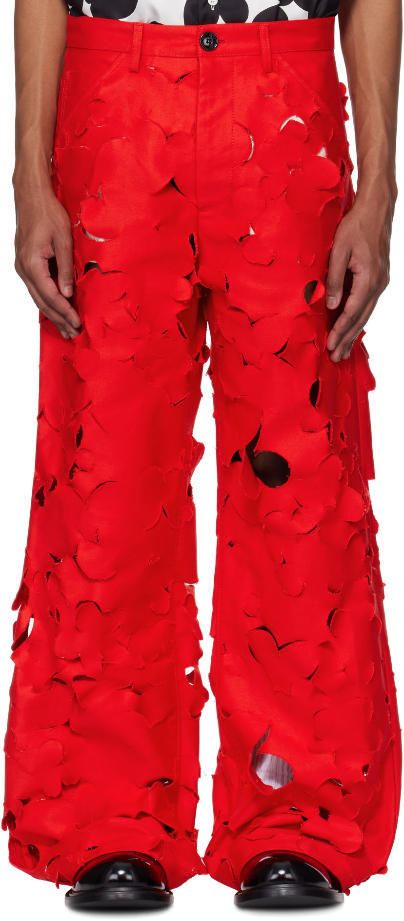 Hlače Marni Marni Cut-Out Cargo Pants Crvena | PUMU0287S0 USR012