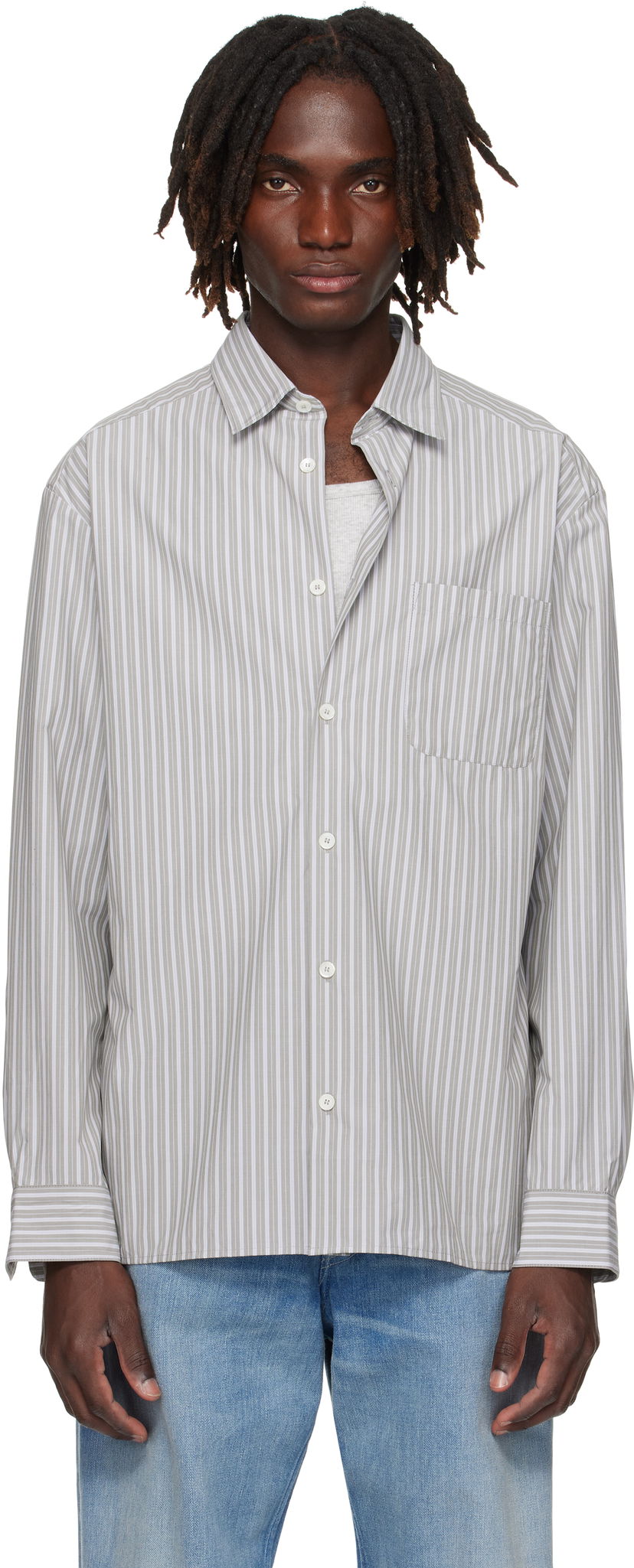 Košulja A.P.C. A.P.C. Malo Striped Shirt Siva | COHJJ-H12532