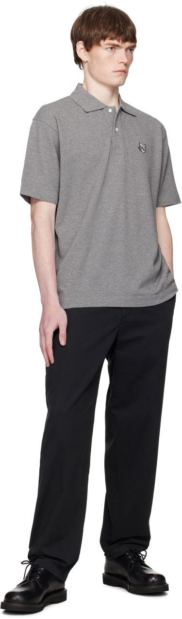Polo majica MAISON KITSUNÉ Maison Kitsuné Fox Head Patch Polo Siva | PM00210KP0001, 3