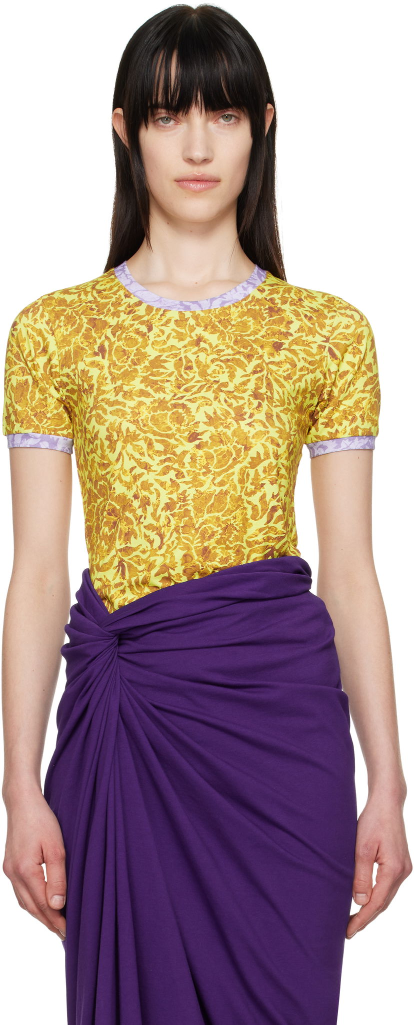 Majica kratkih rukava Dries Van Noten Dries Van Noten Printed Contrast T-Shirt Žuta | 251-011135-1601