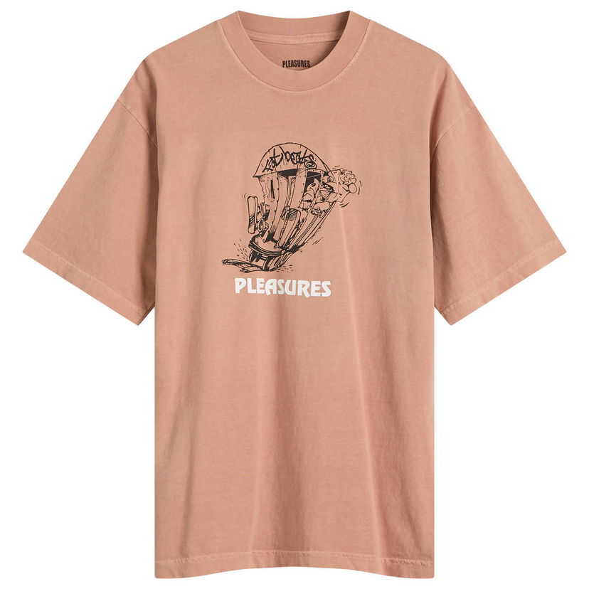 Majica kratkih rukava Pleasures Pleasures x Fat Beats 9th Street T-Shirt, Size Large Smeđa | P25SP067-ROSE