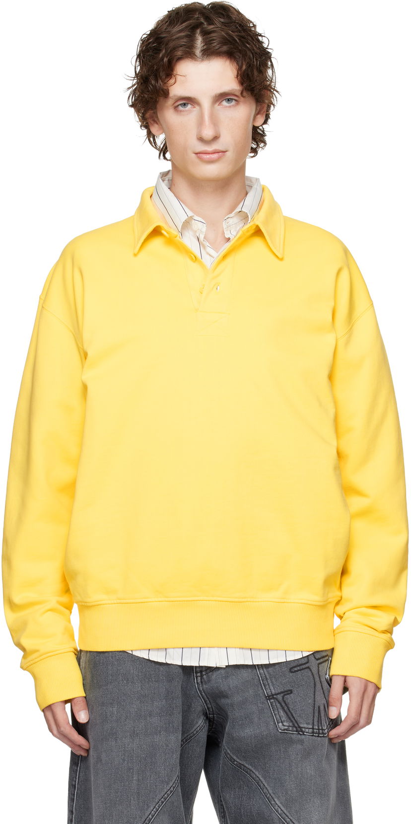 Dukserice JW Anderson JW Anderson Rugby Sweatshirt Polo Žuta | JO0275-PG1632