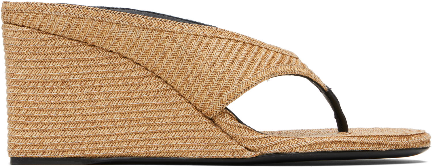 Tenisice i cipele Alaïa ALAÏA Cube Thong Mule Wedge Sandals Bež | AA3M105TK054, 0