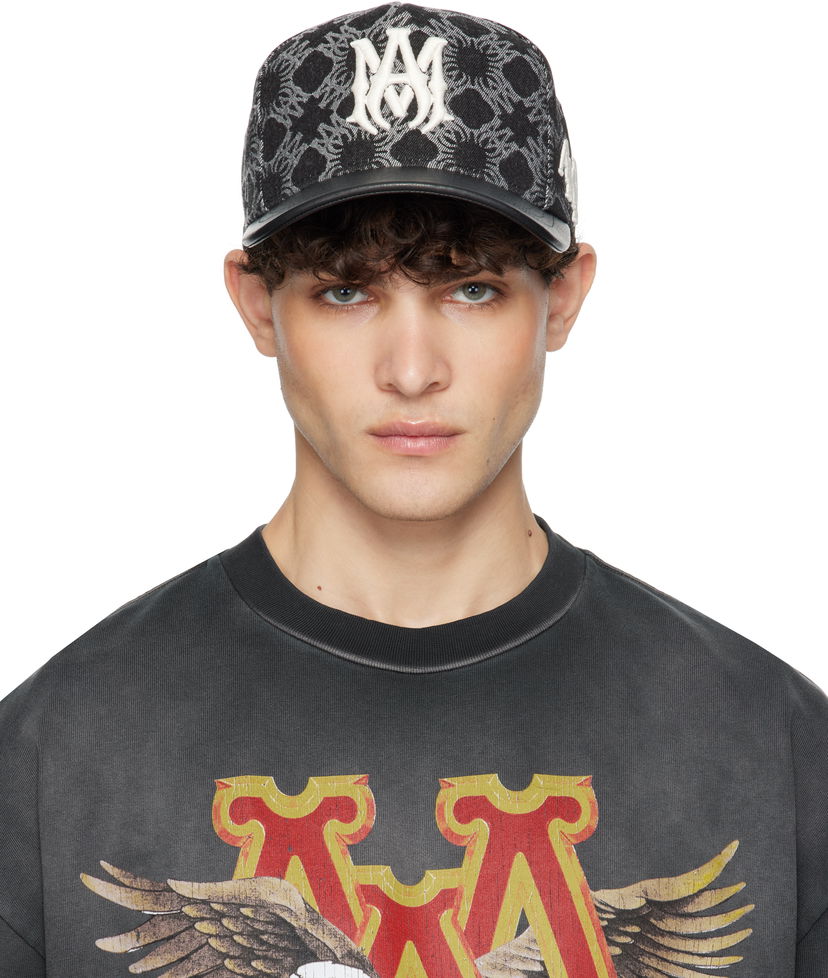 Majica kratkih rukava AMIRI 'MA' Quad Denim Cap Crna | AMHACP1036