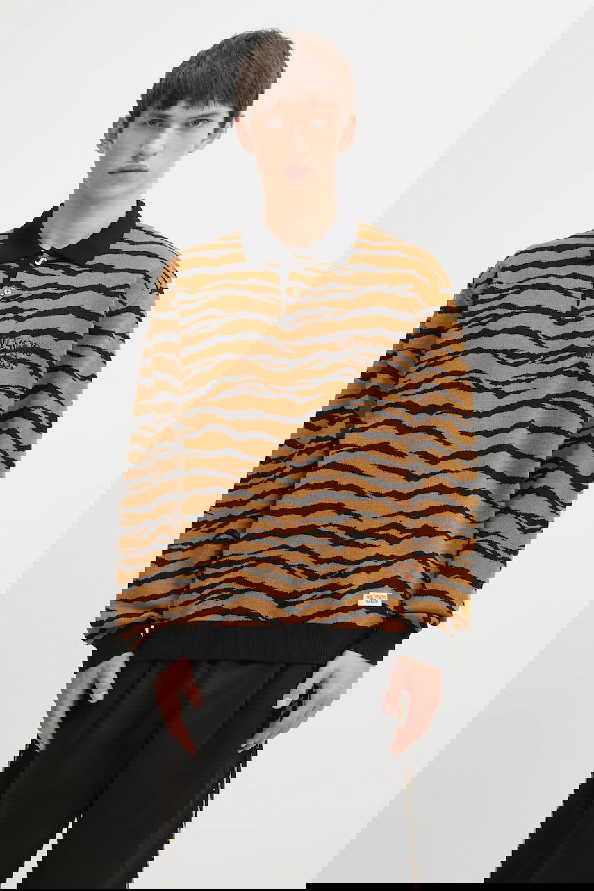 Džemper WACKO MARIA Tiger Pattern Knitted Long-Sleeve Polo Višebojno | 25FW.WMK.KN10, 0