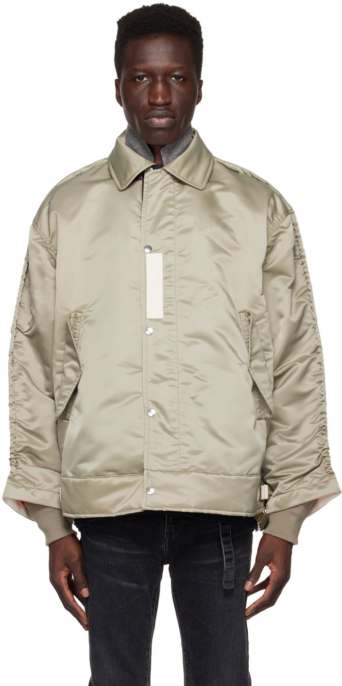 Bomber jakna sacai Sacai Cinch Strap Bomber Jacket Bež | 23-02992M