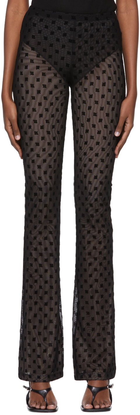 Hlače MISBHV Sheer Flocked Trousers Crna | 022W315