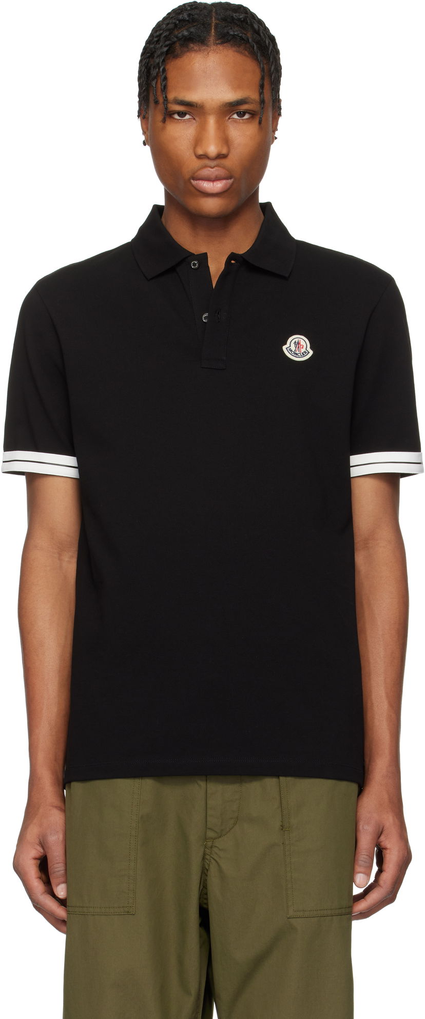 Polo majica Moncler Moncler Archivio Short Sleeve Polo Crna | K10918A0002789ALK