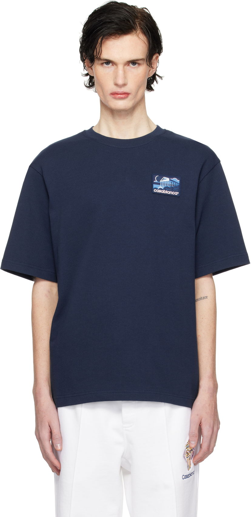 Majica kratkih rukava Casablanca Temple Patch T-Shirt Tamnoplava | MPS25-JTS-027-01