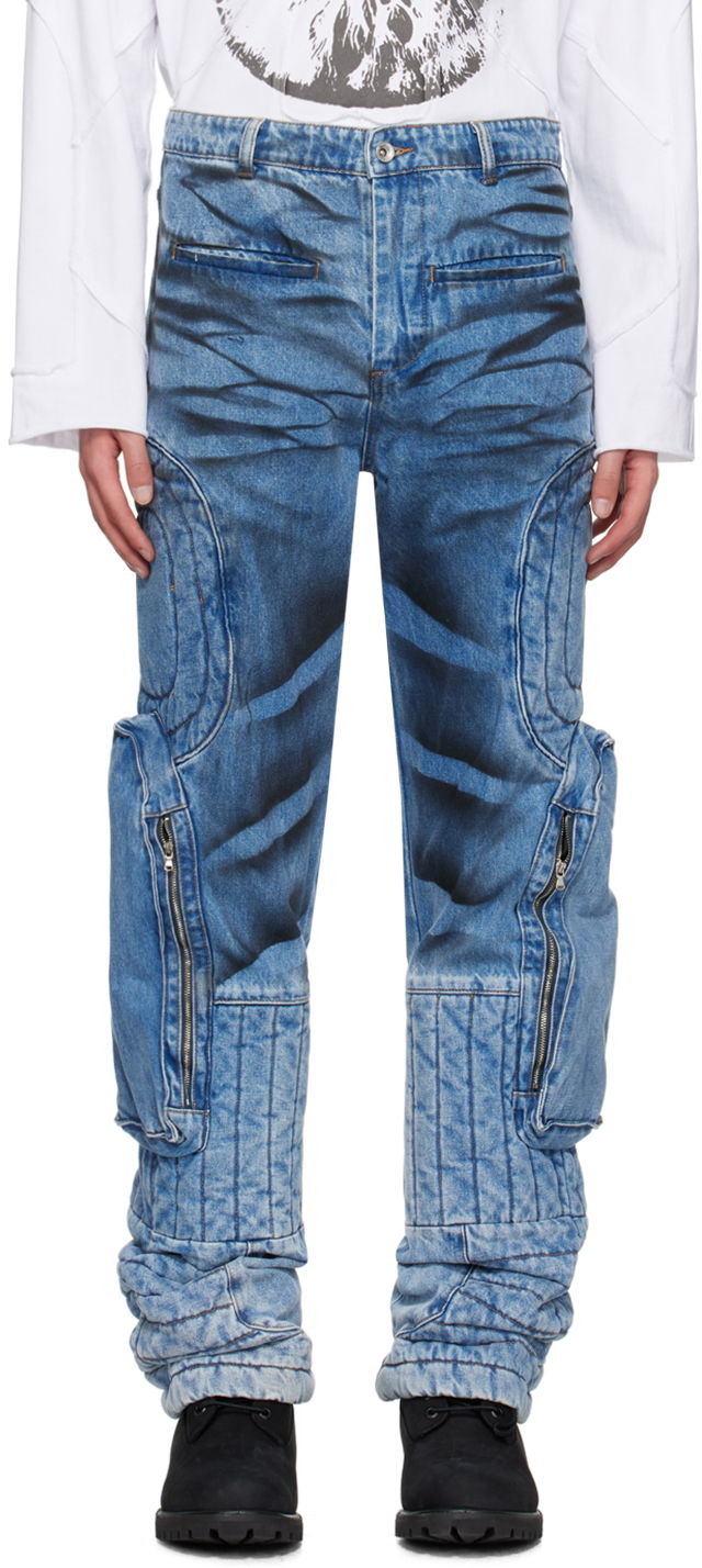 Cargo hlače Who Decides War Raised Window Cargo Pants Plava | 1120900008SS24